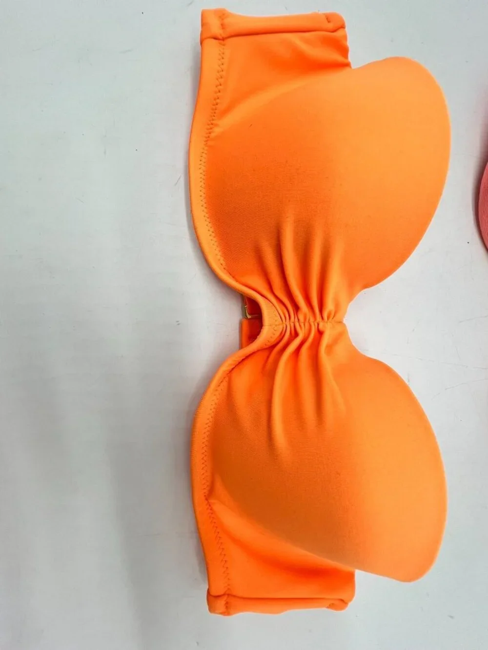 Victoria's Secret Pink Halter Bikini Top Orange Strapless Bandeau Top Size 32B
